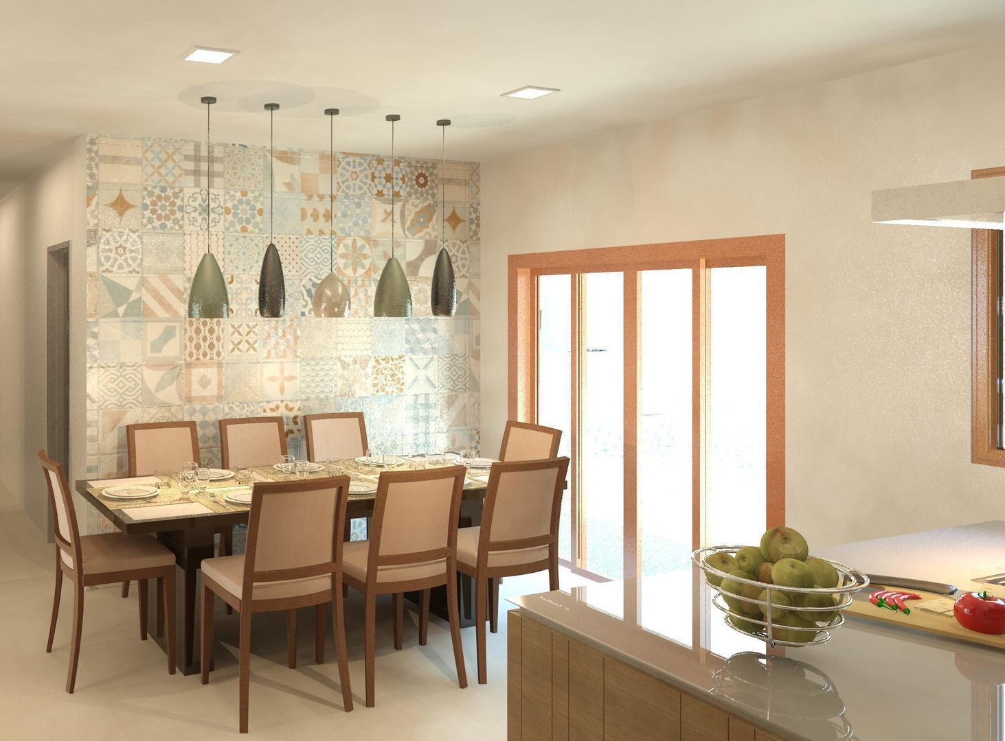 Cozinha e copa integradas Patrícia Alvarenga Salas de jantar modernas