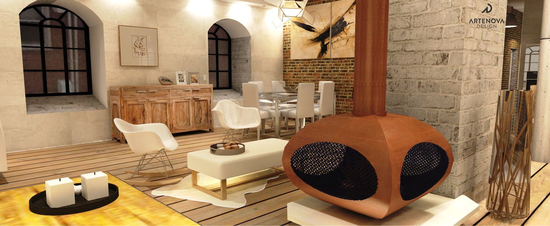 Loft w Łodzi , Artenova Design Artenova Design Industrial style living room