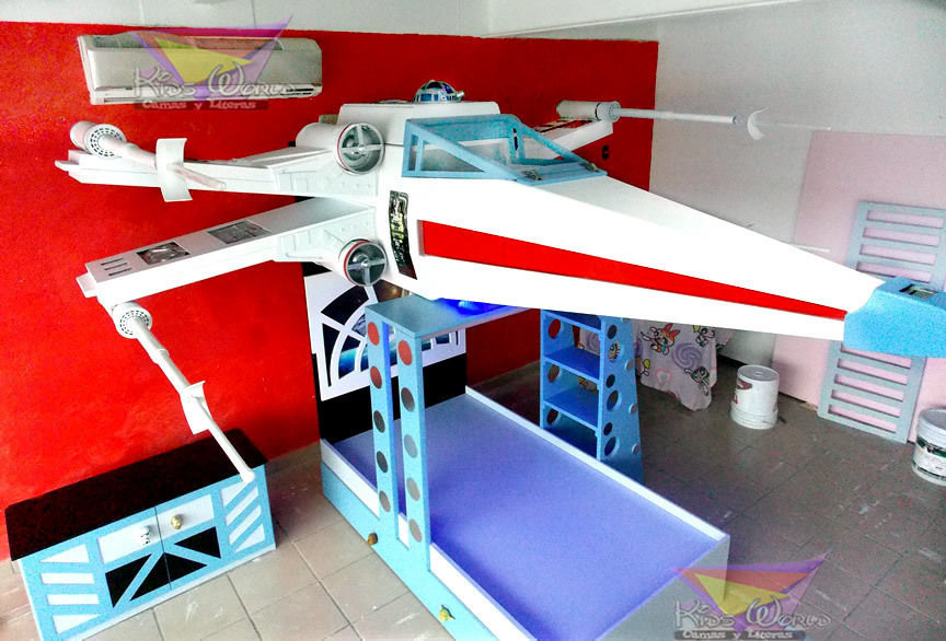 impectante cama tipo x wing de star wars Kids World- Recamaras, literas y muebles para niños Cuartos infantiles de estilo moderno Camas y cunas