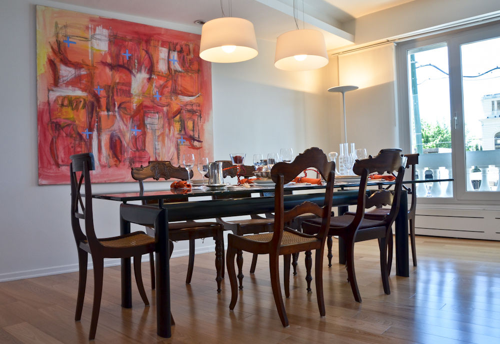 Piso en Palermo I, GUTMAN+LEHRER ARQUITECTAS GUTMAN+LEHRER ARQUITECTAS Modern dining room