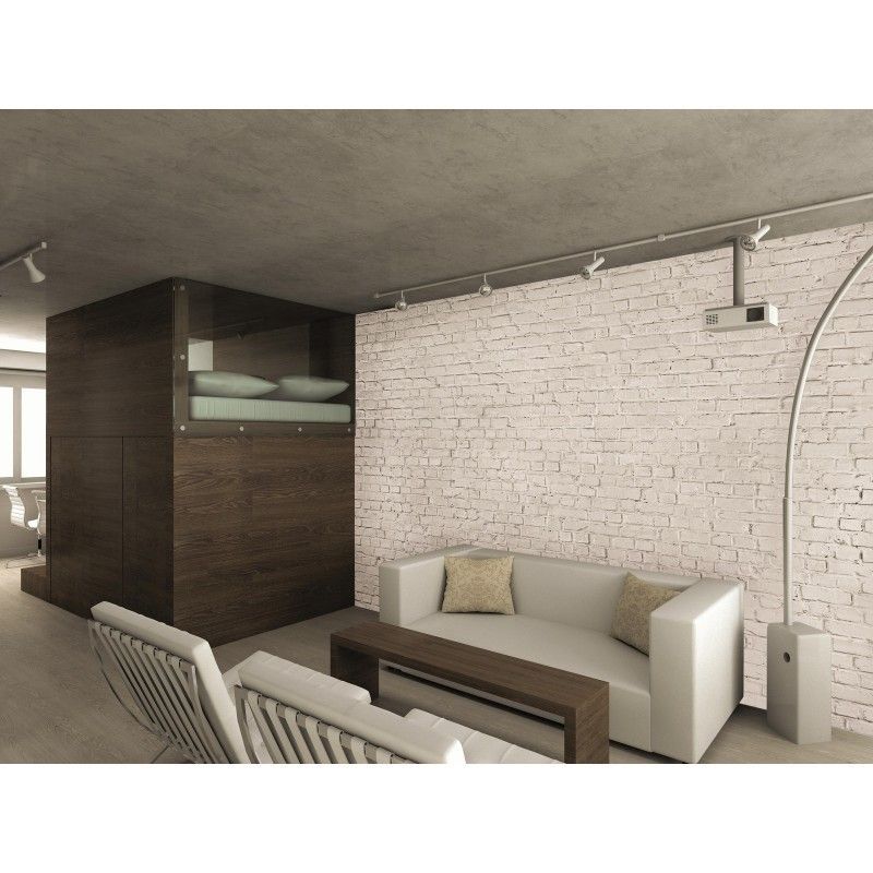 1Wall Loft Brick White Wall Mural Home Flair Decor Other spaces Other artistic objects