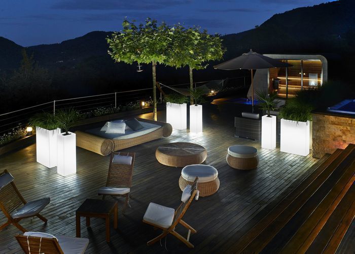 Donice podświetlane, Hydroponika - Wnętrz i zieleń Hydroponika - Wnętrz i zieleń Modern terrace Lighting