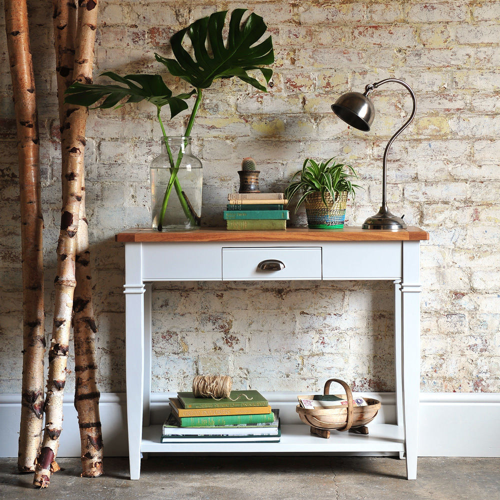 Boston Light Grey Console Table The Cotswold Company Living room Side tables & trays