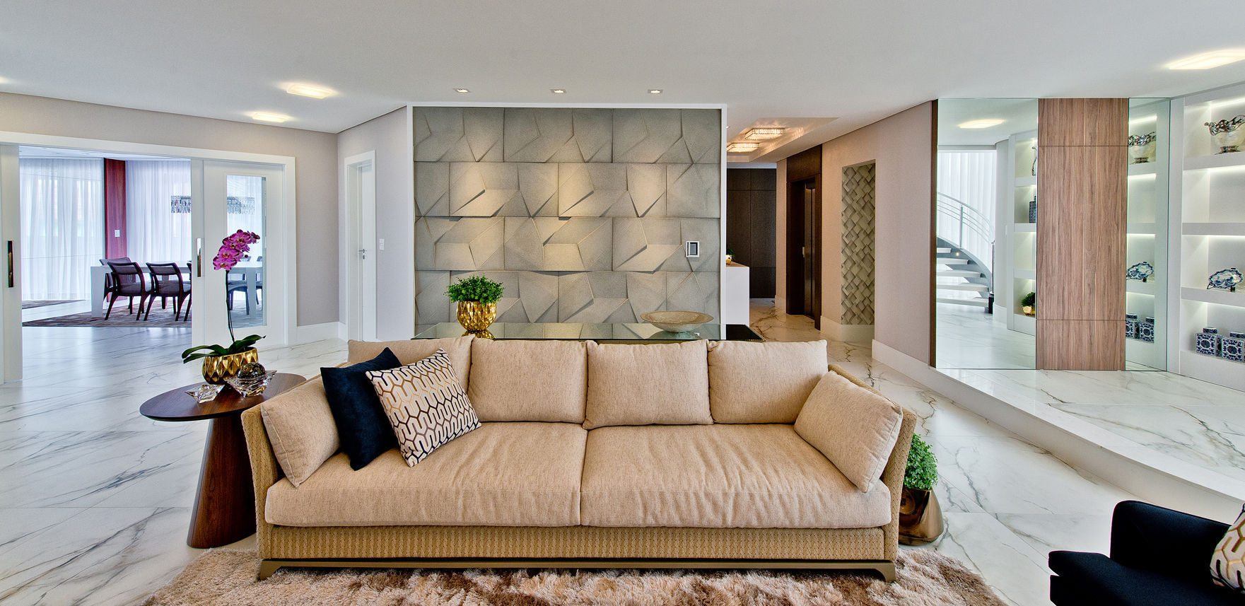 Cobertura de luxo, Espaço do Traço arquitetura Espaço do Traço arquitetura Living room