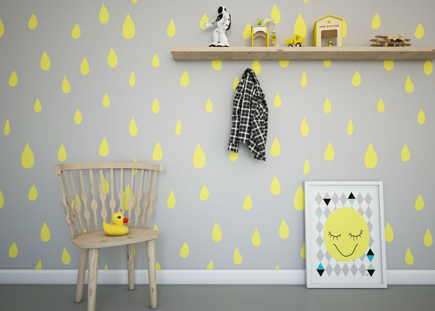 Tapety dla dzieci - KOLEKCJA RAIN, Humpty Dumpty Room Decoration Humpty Dumpty Room Decoration モダンデザインの 子供部屋 アクセサリー＆デコレーション