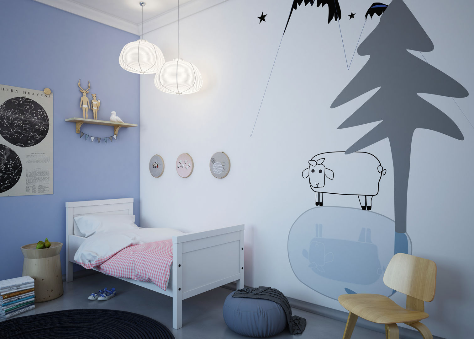 Tapeta Mural Sheep Humpty Dumpty Room Decoration Nowoczesny pokój dziecięcy