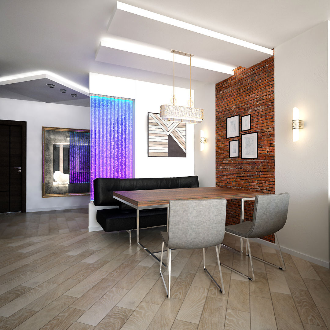 Светлая квартира AbcDesign Гостиная в стиле минимализм