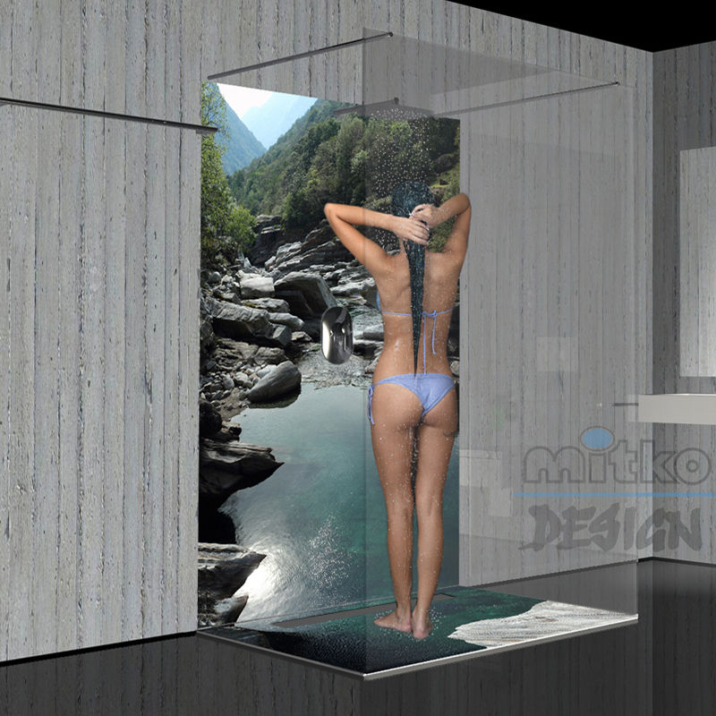 Individuelle Badezimmergestaltung mit Glasbildern, Mitko Glas Design Mitko Glas Design Banheiros modernos Vidro