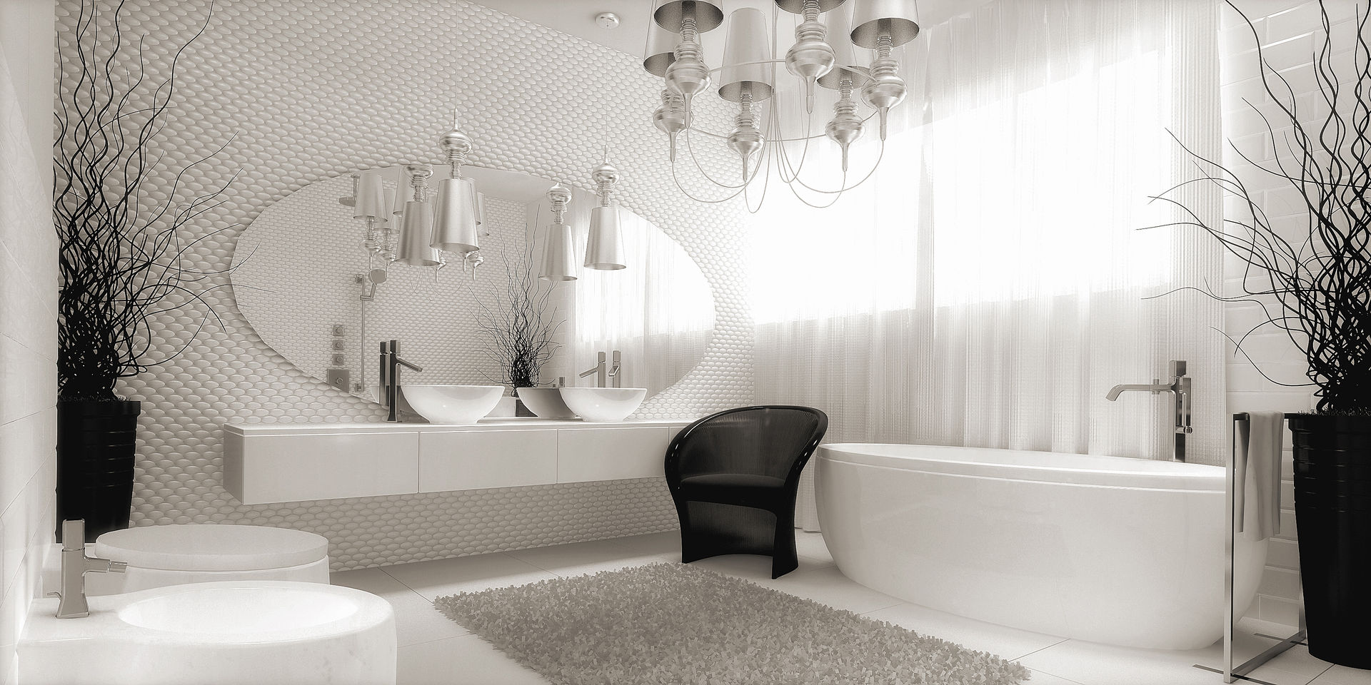 Salon kąpielowy w bieli homify Nowoczesna łazienka