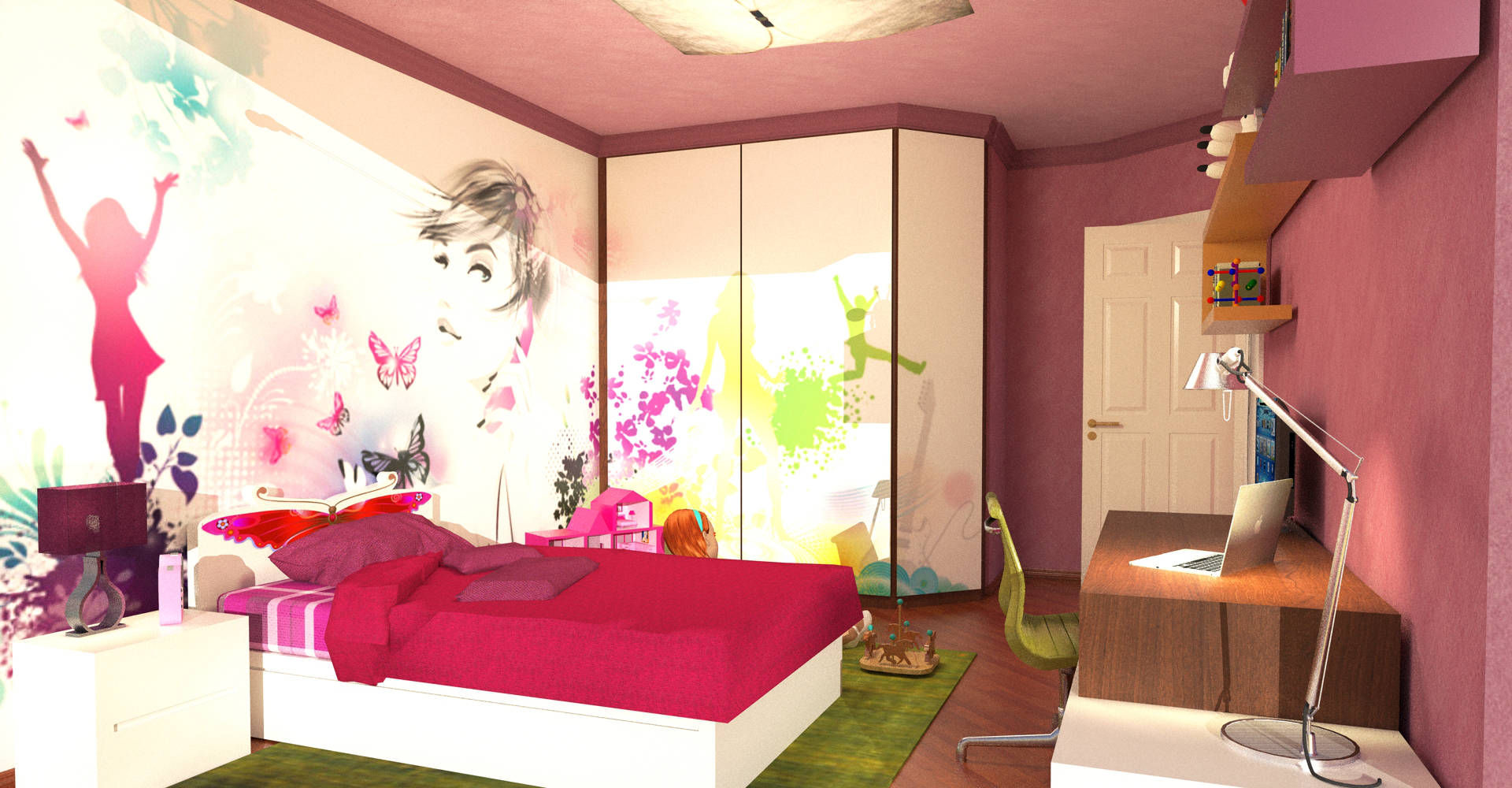 View from the window Planet G Modern style bedroom Wardrobes & closets