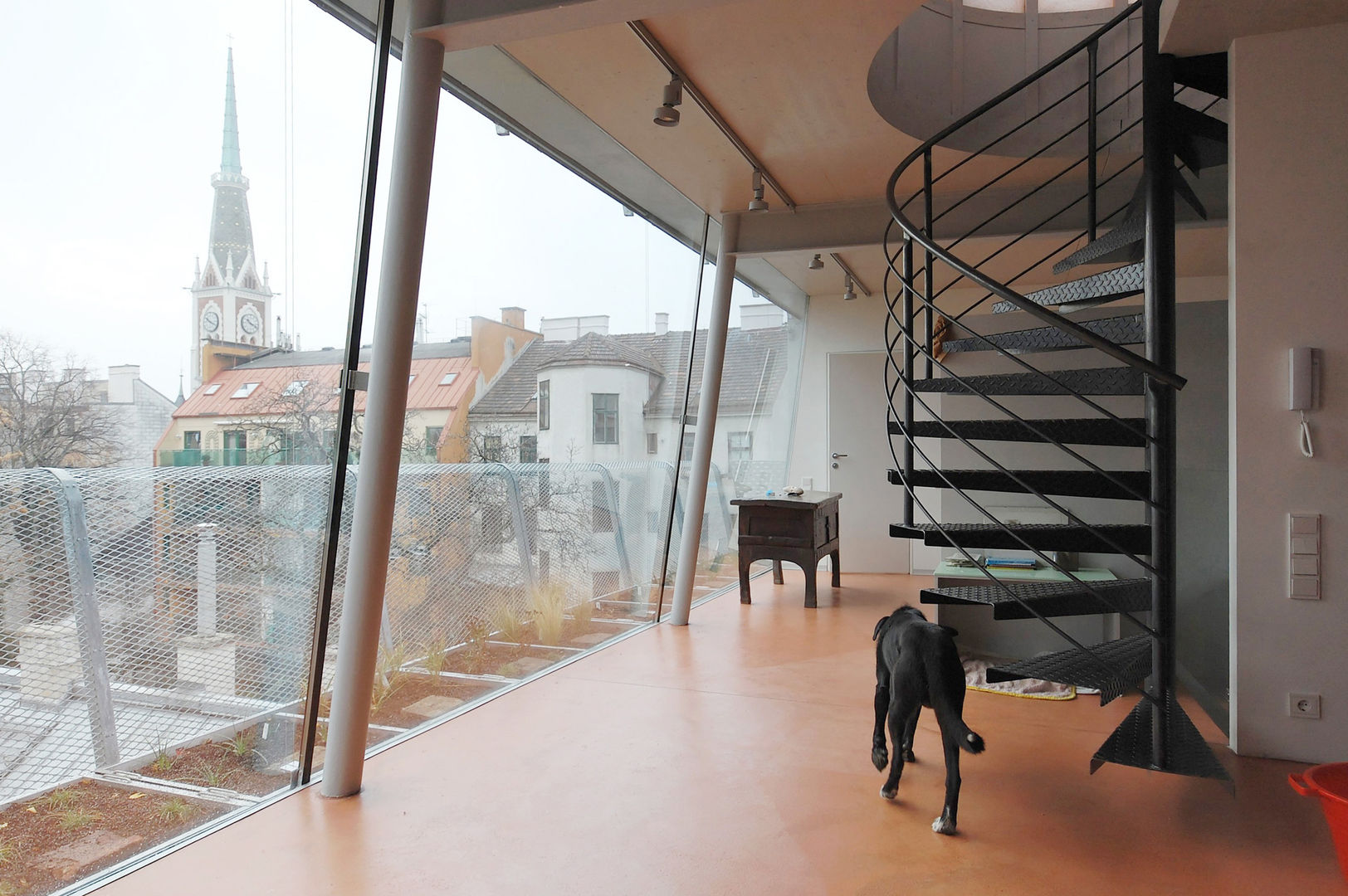 loft conversion, 1180 vienna, allmermacke allmermacke Modern Corridor, Hallway and Staircase Glass