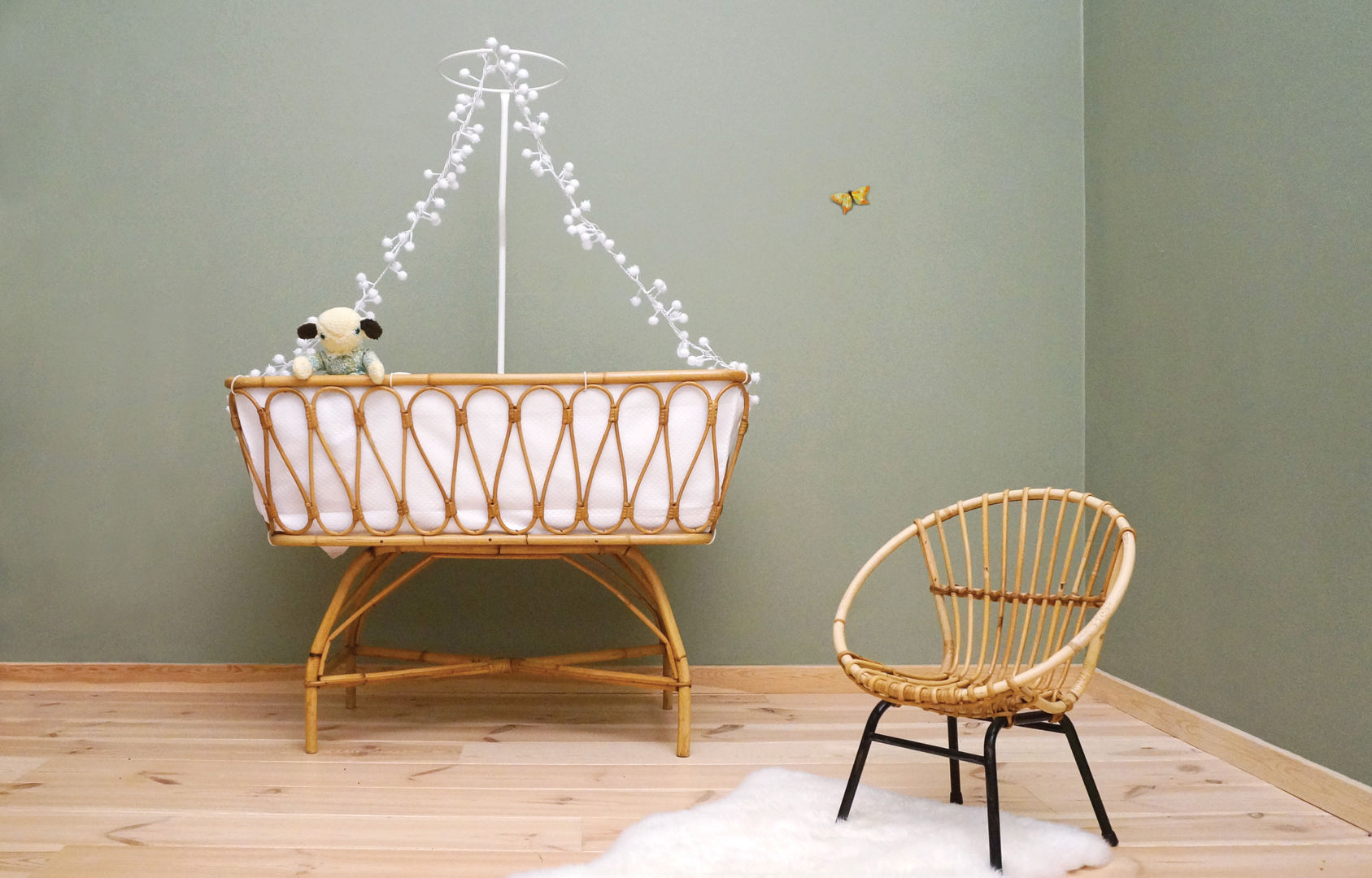 De l'osier vintage pour les enfants., patapon patapon Phòng trẻ em phong cách chiết trung Beds & cribs