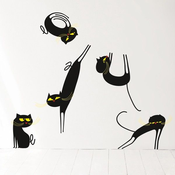 Wallstickers Catenkit black, ich et kar ich et kar Pareti & Pavimenti eclettiche Rivestimenti pareti & Pavimenti