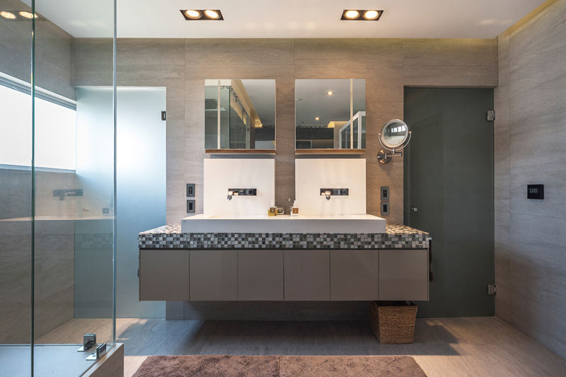 DEPARTAMENTO EN BOSQUE REAL, HO arquitectura de interiores HO arquitectura de interiores Modern bathroom