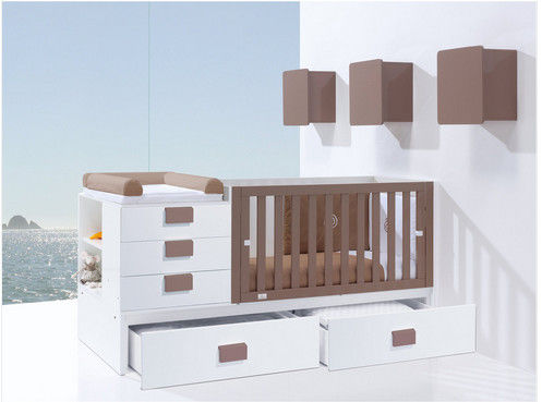 Clip Convertible Cot Bed Brown (K506), Casa bebé Casa bebé ห้องนอนเด็ก เตียงเด็กและเปลเด็ก