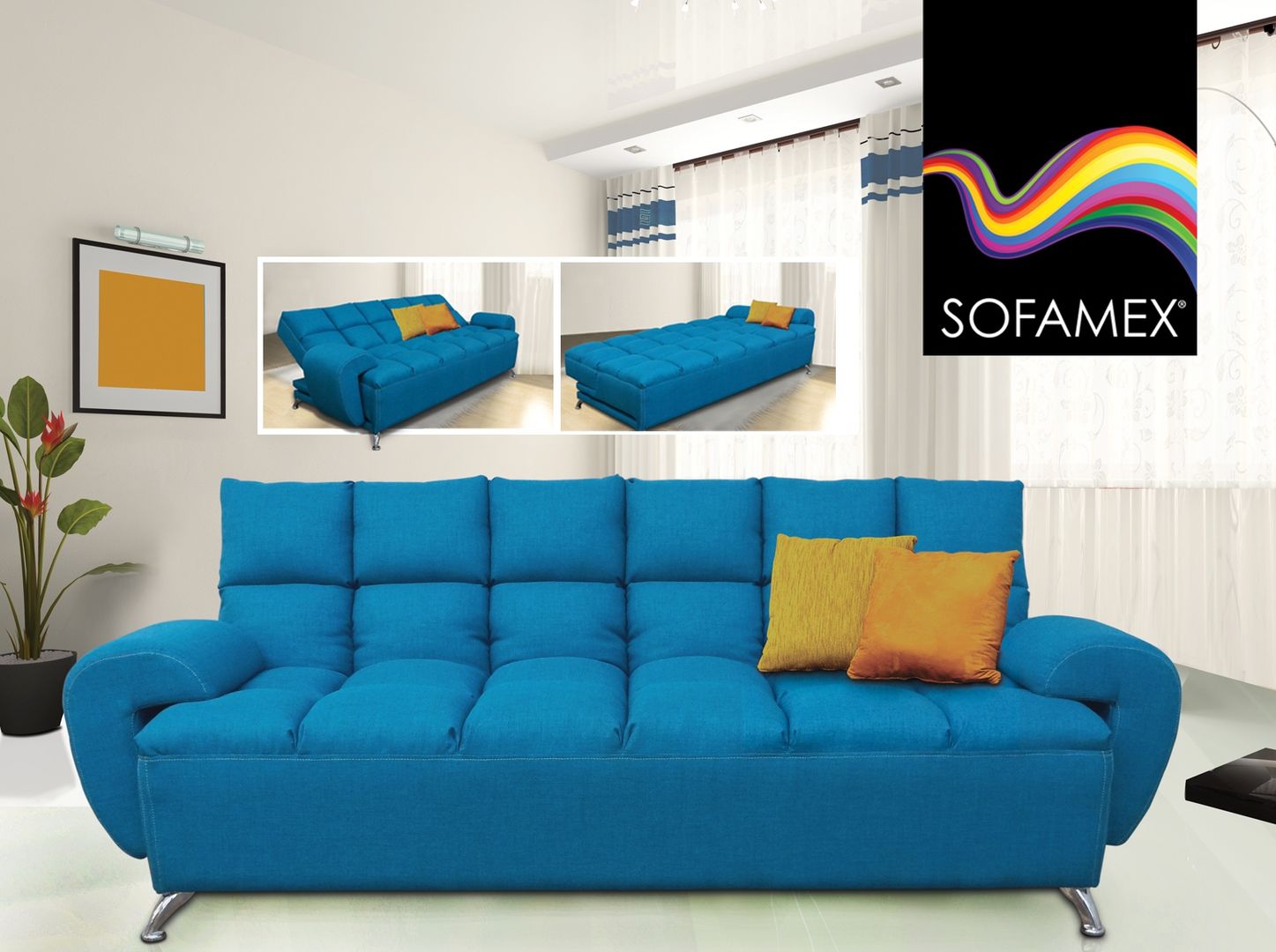 Sofá cama BOMBAY homify Livings modernos: Ideas, imágenes y decoración Lino Rosa Sofás y sillones