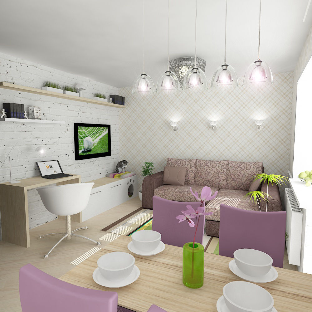 Однокомнатная квартира на улице Пушкинская, Design Rules Design Rules Dormitorios de estilo ecléctico