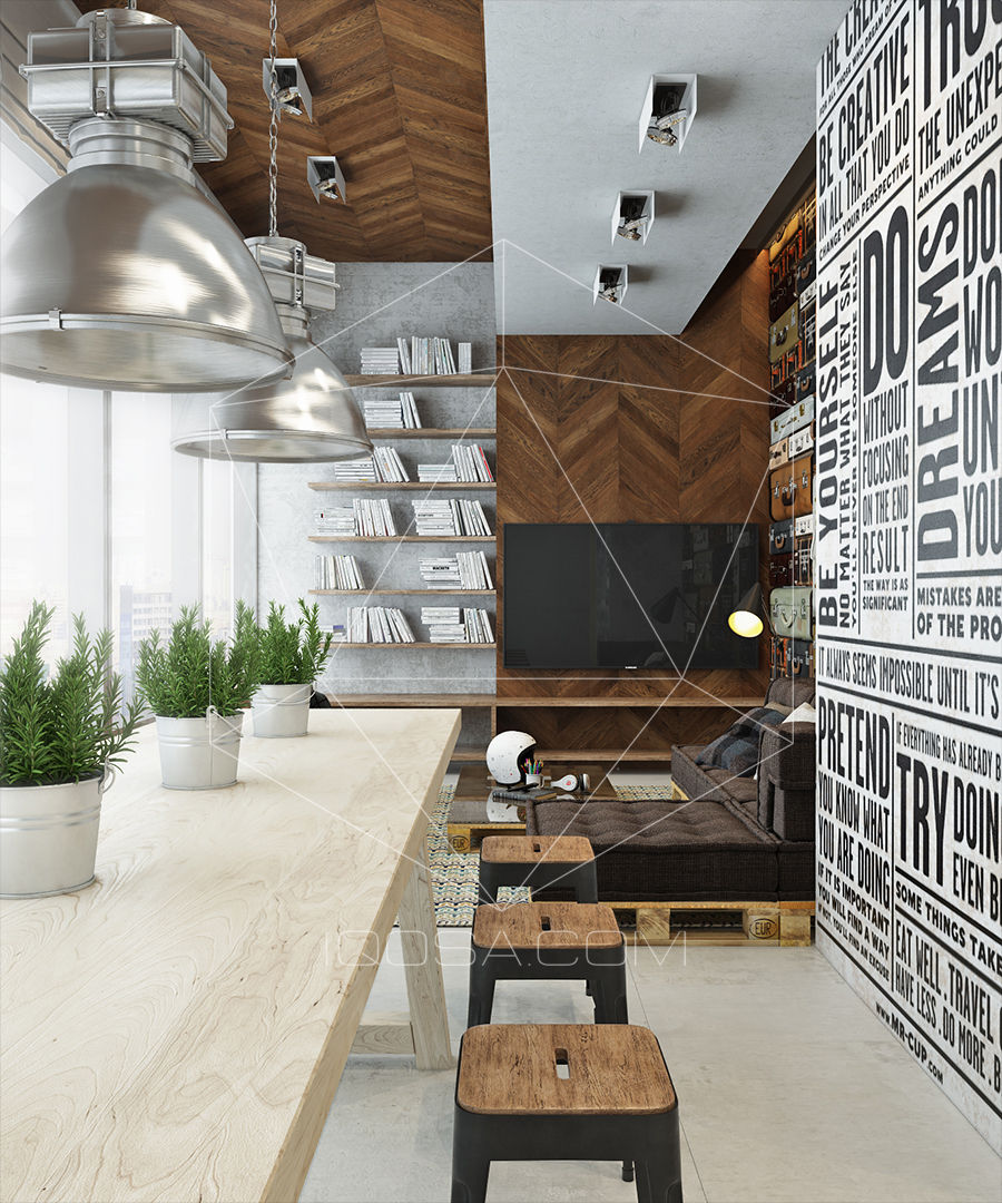 homify Salones de estilo industrial