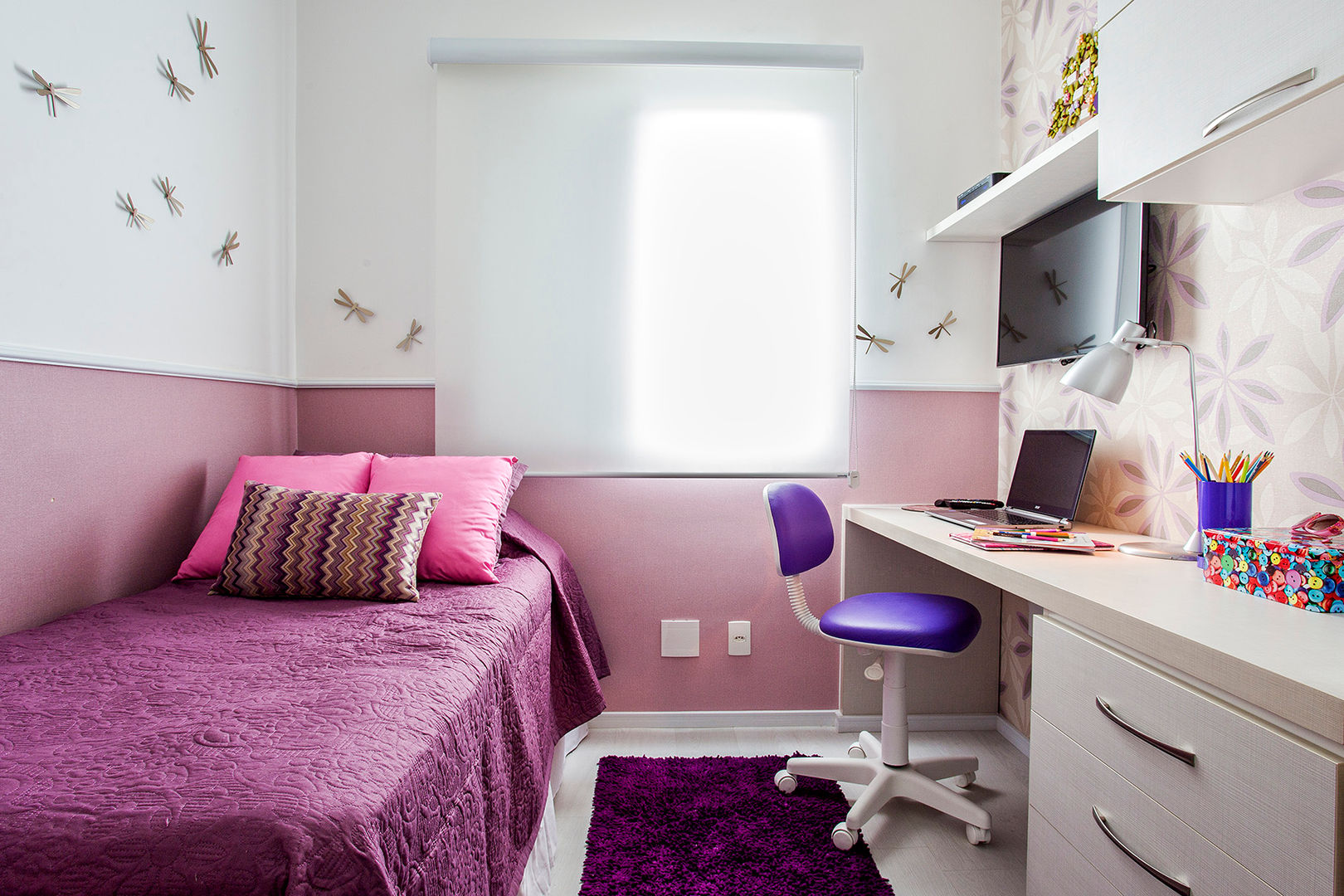 Apartamento São Bernardo, Amanda Pinheiro Design de interiores Amanda Pinheiro Design de interiores モダンデザインの 子供部屋