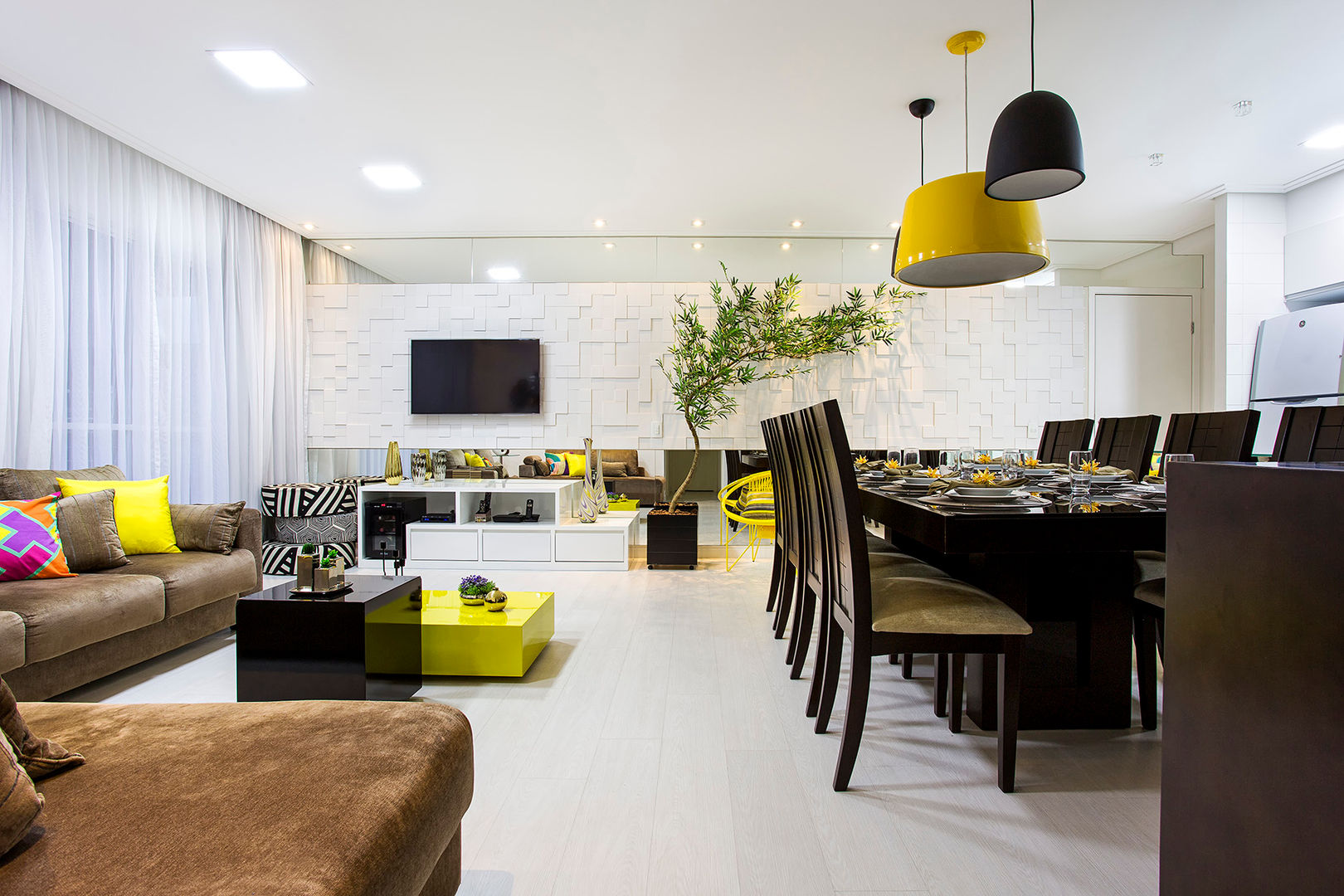 Apartamento São Bernardo, Amanda Pinheiro Design de interiores Amanda Pinheiro Design de interiores Modern Dining Room