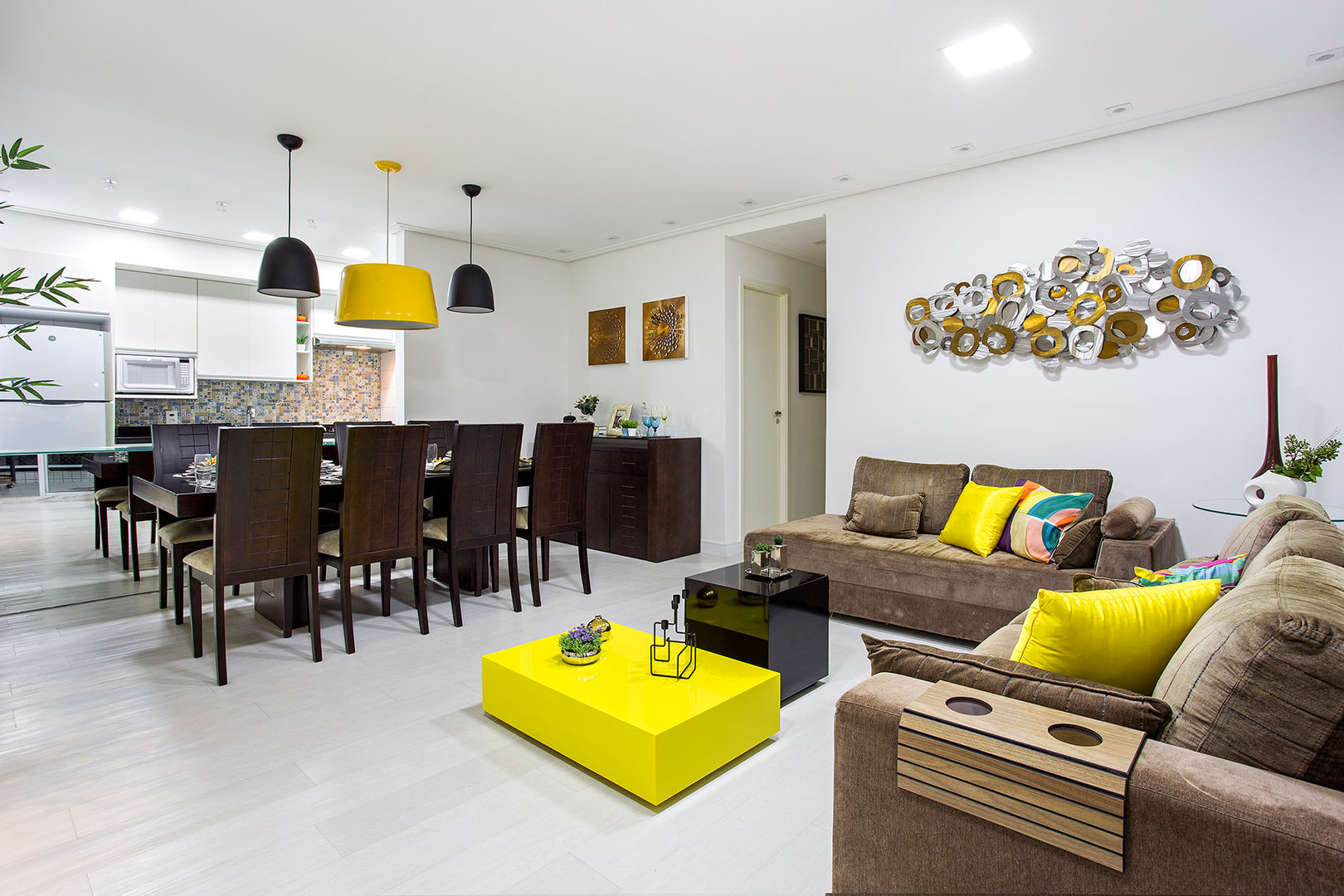 Apartamento São Bernardo, Amanda Pinheiro Design de interiores Amanda Pinheiro Design de interiores غرفة المعيشة