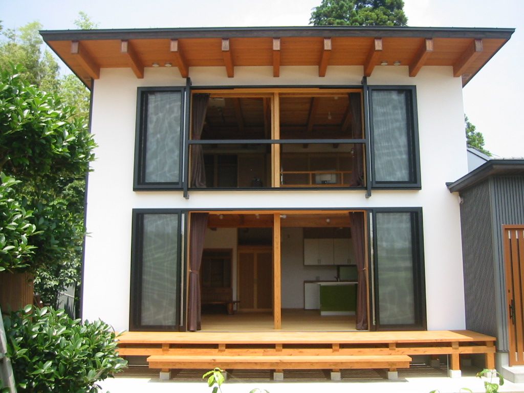 松尾の家－和モダンキューブ, 青戸信雄建築研究所 青戸信雄建築研究所 บ้านและที่อยู่อาศัย ไม้ Wood effect