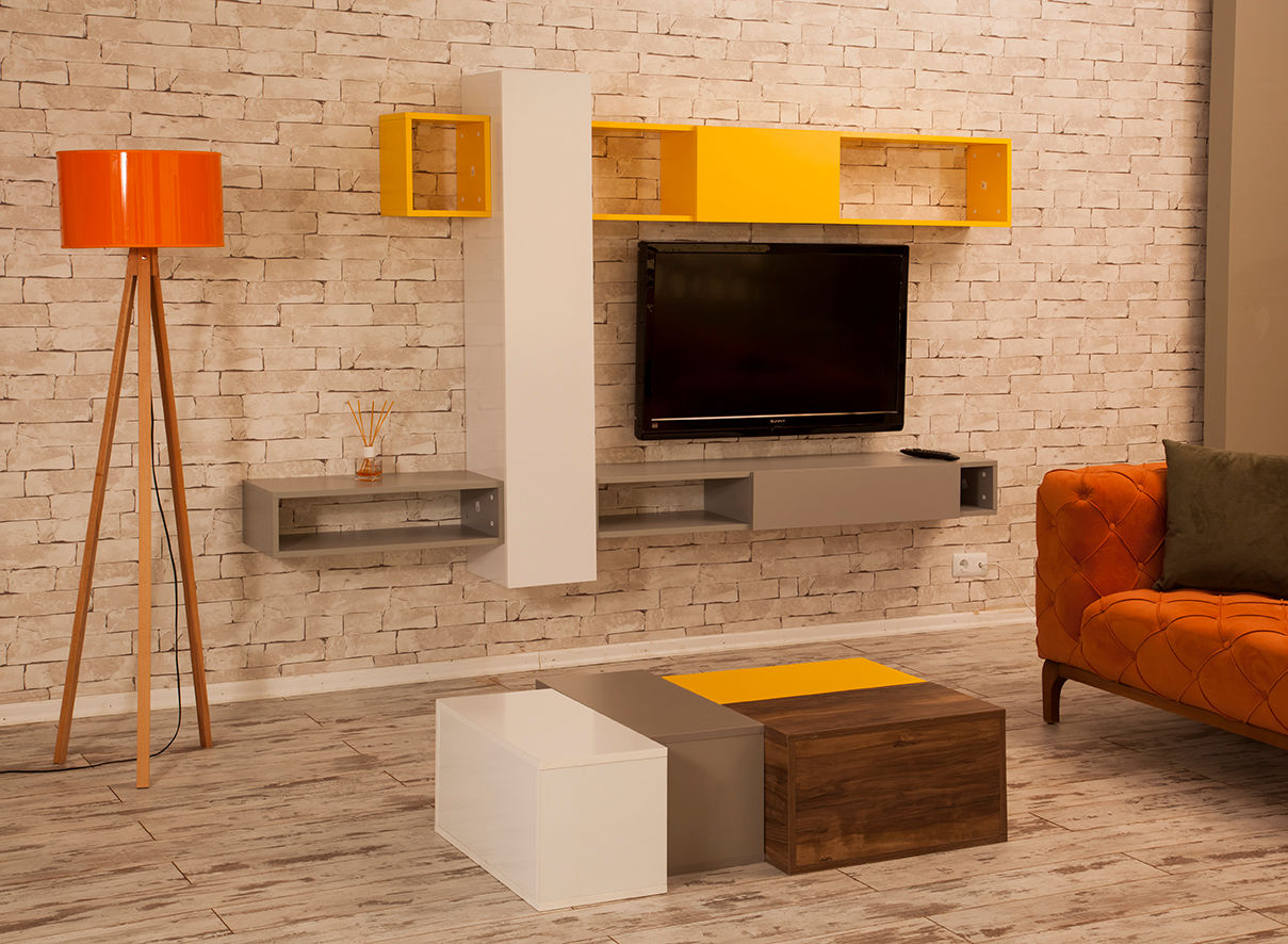 Fark TV Ünitesi & Part Orta Sehpa, Sanal Mobilya Sanal Mobilya Modern Living Room TV stands & cabinets