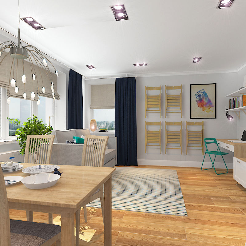 Трехкомнатная квартира, Design Rules Design Rules Ruang Keluarga Gaya Mediteran