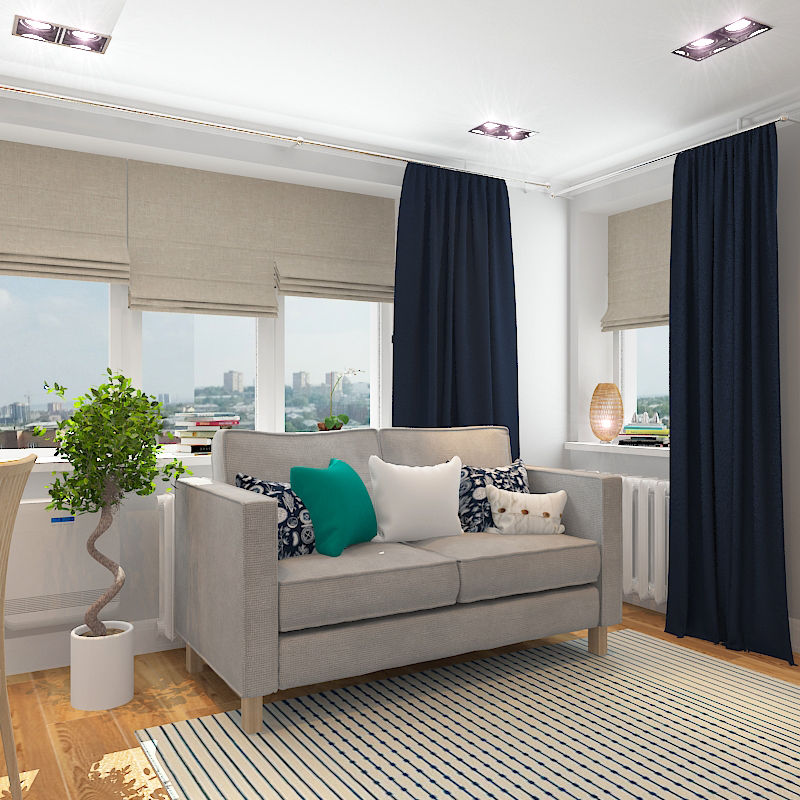Трехкомнатная квартира, Design Rules Design Rules Mediterranean style living room