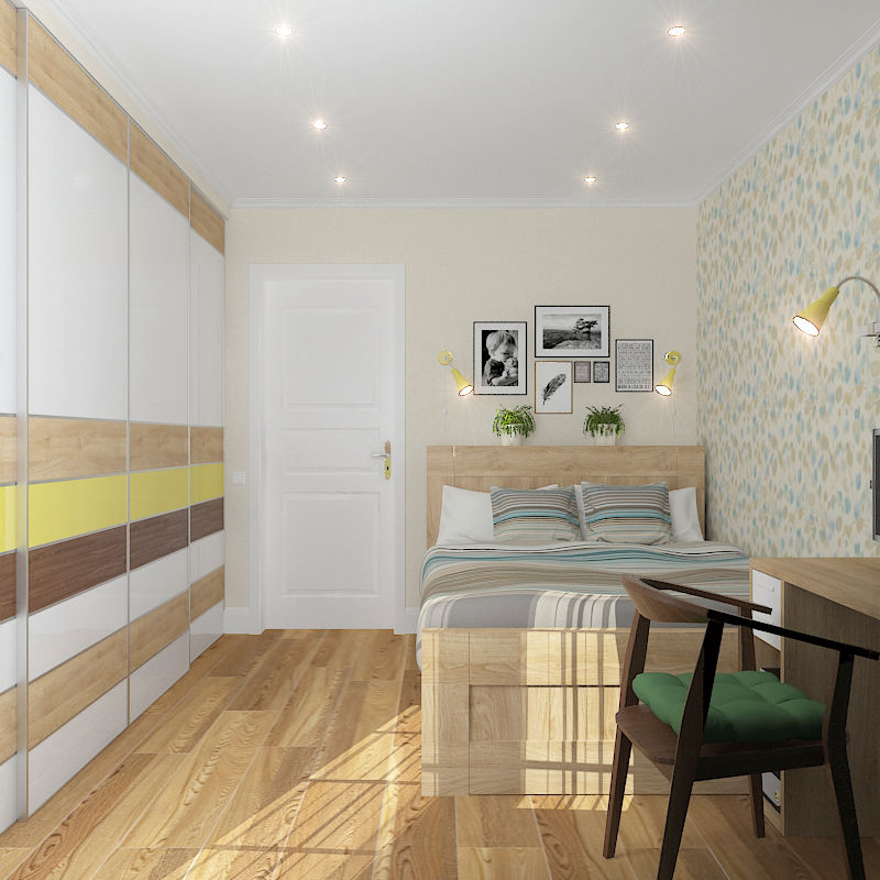 Трехкомнатная квартира, Design Rules Design Rules Kamar Tidur Gaya Mediteran