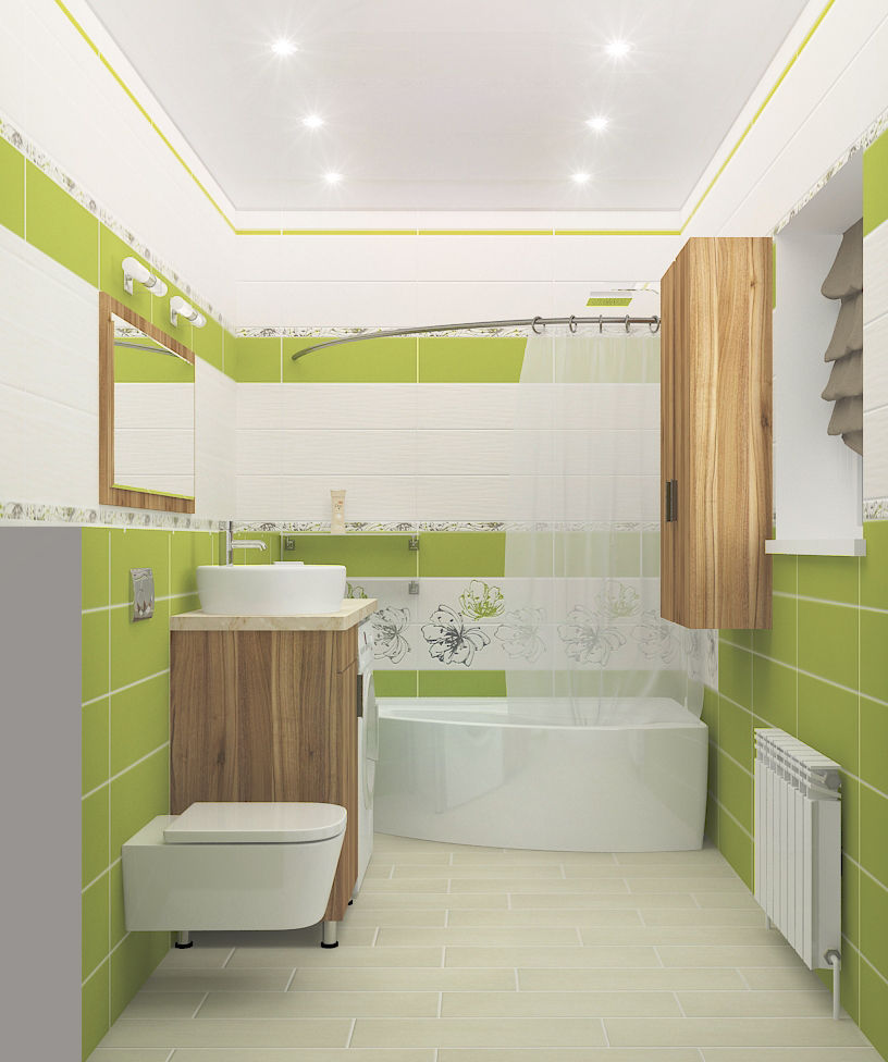 Компактный загородный дом, Design Rules Design Rules 地中海スタイルの お風呂・バスルーム
