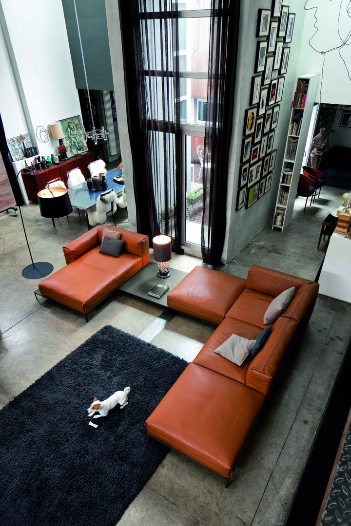 Industrial design - Doimo sofas -Metropolis, IMAGO DESIGN IMAGO DESIGN Ruang Keluarga Gaya Industrial Sofas & armchairs