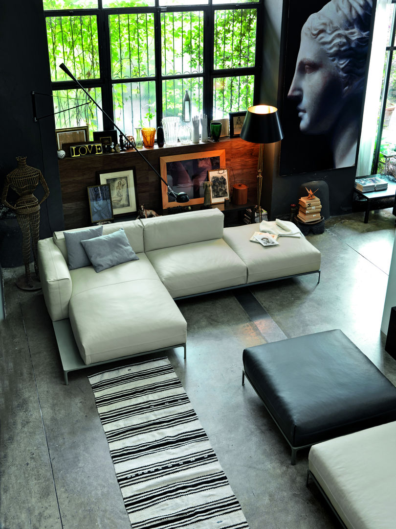 Industrial design - Doimo sofas -Metropolis, IMAGO DESIGN IMAGO DESIGN Phòng khách phong cách công nghiệp Sofas & armchairs