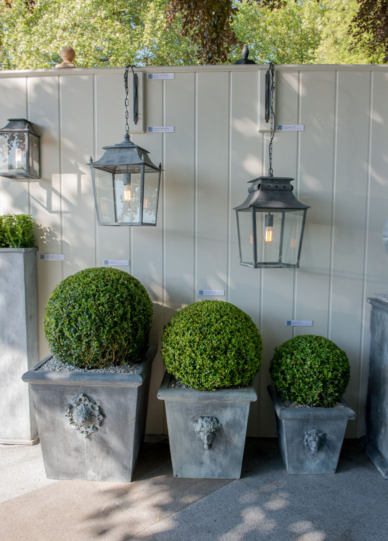 Hanging Lanterns and Zinc Planters A Place In The Garden Ltd. Rustic style garden Lighting