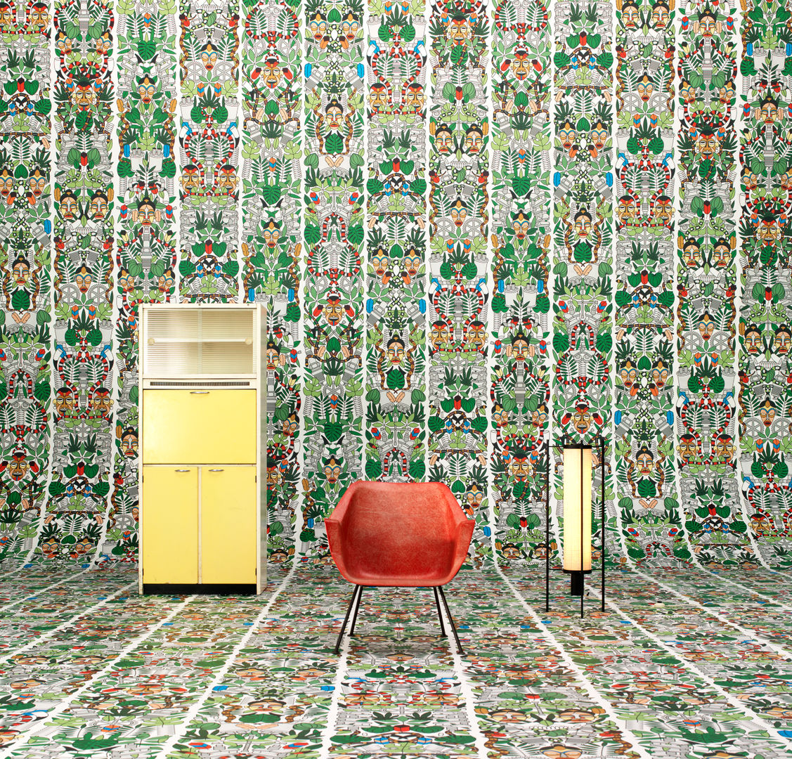 ARCHIVES WALLPAPER L’AFRIQUE ROOMSERVICE DESIGN GALLERY Paredes y suelos de estilo ecléctico Papeles pintados