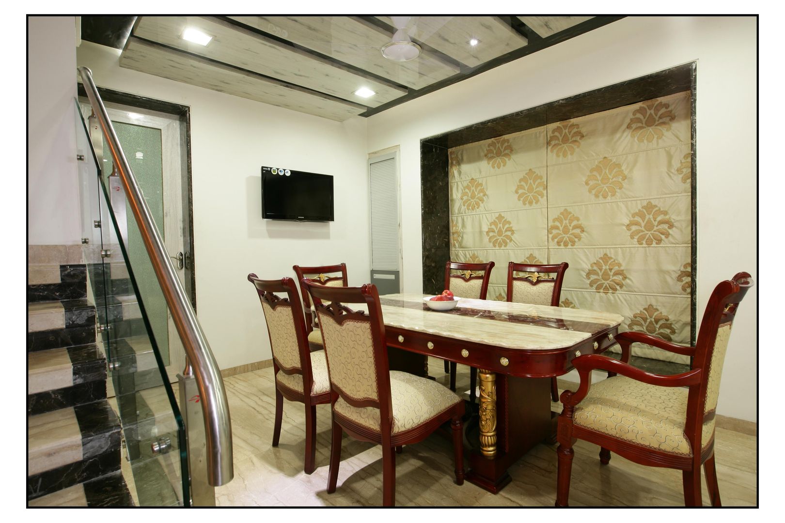 Dining area sayyam interiors. Modern Dining Room Wood Wood effect Chairs & benches
