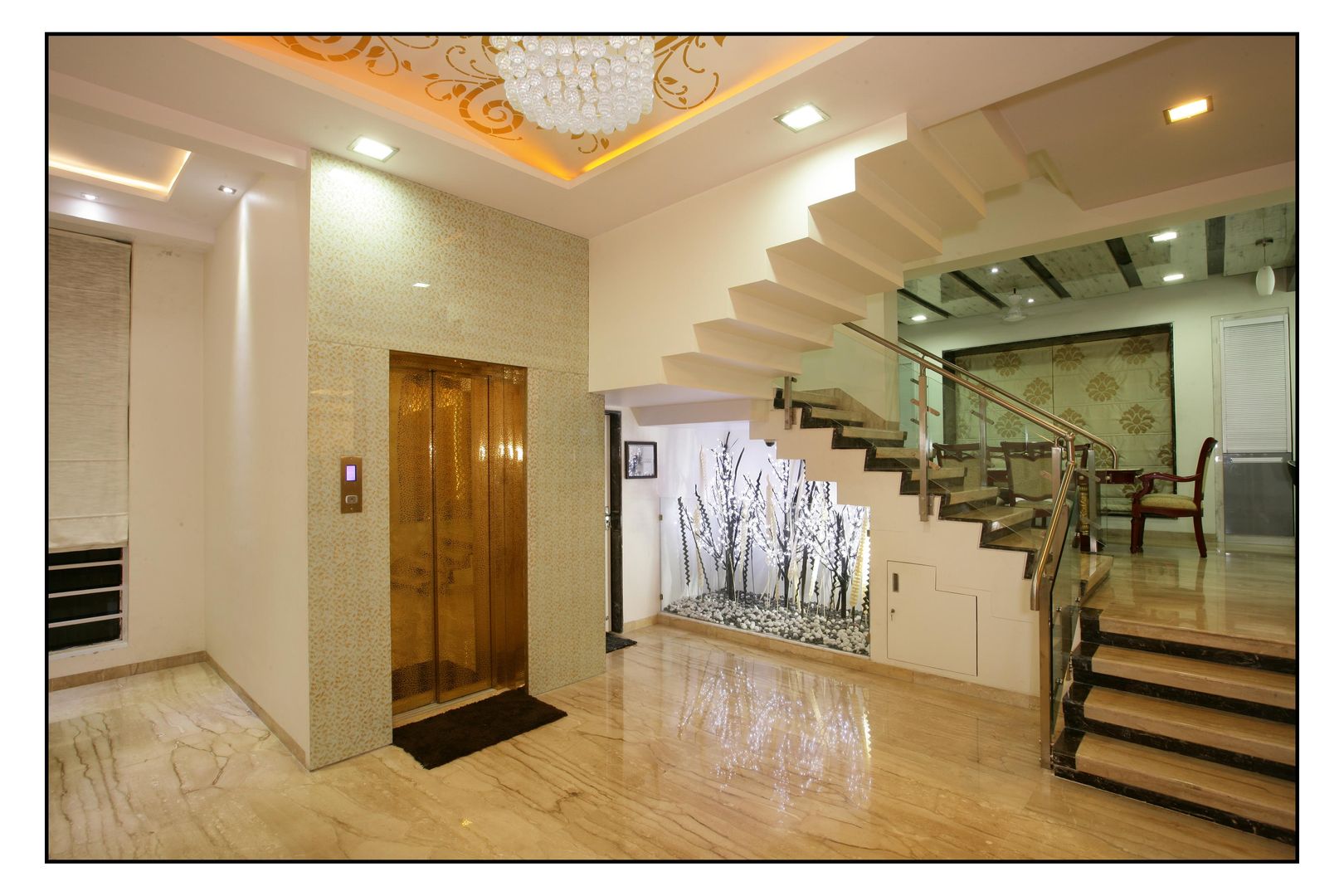 Entrance lobby sayyam interiors. Escalier Marbre Escaliers