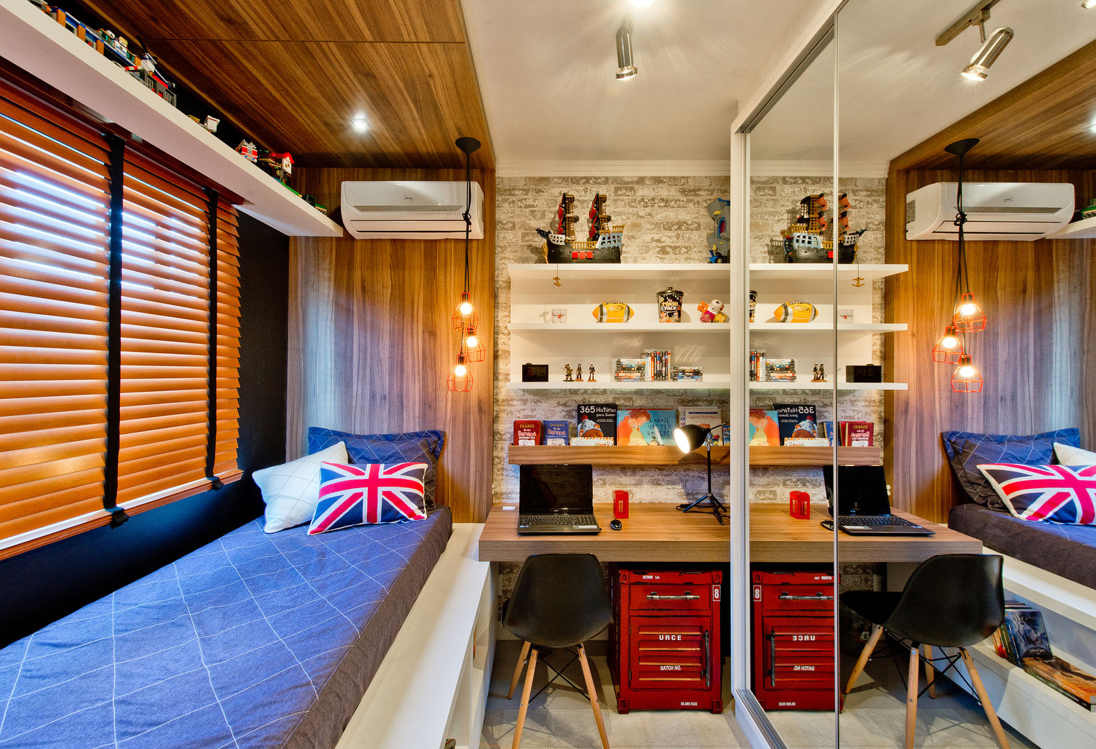 Estilo industrial para quarto de menino, Espaço do Traço arquitetura Espaço do Traço arquitetura ห้องนอนเด็ก