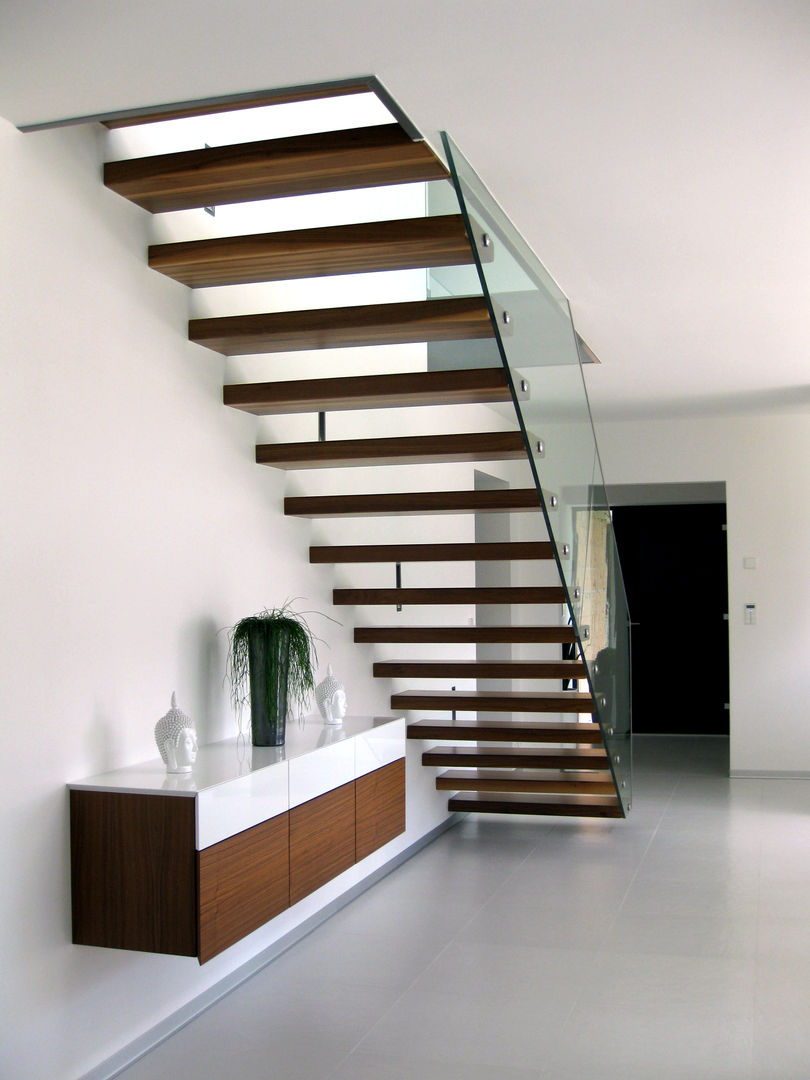 Einfamiliehaus S, up2 Architekten up2 Architekten Modern Corridor, Hallway and Staircase