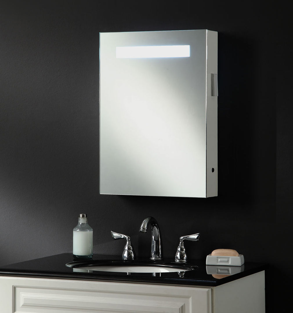 Atomic Illuminated Bathroom Mirror Cabinet homify حمام مرايا