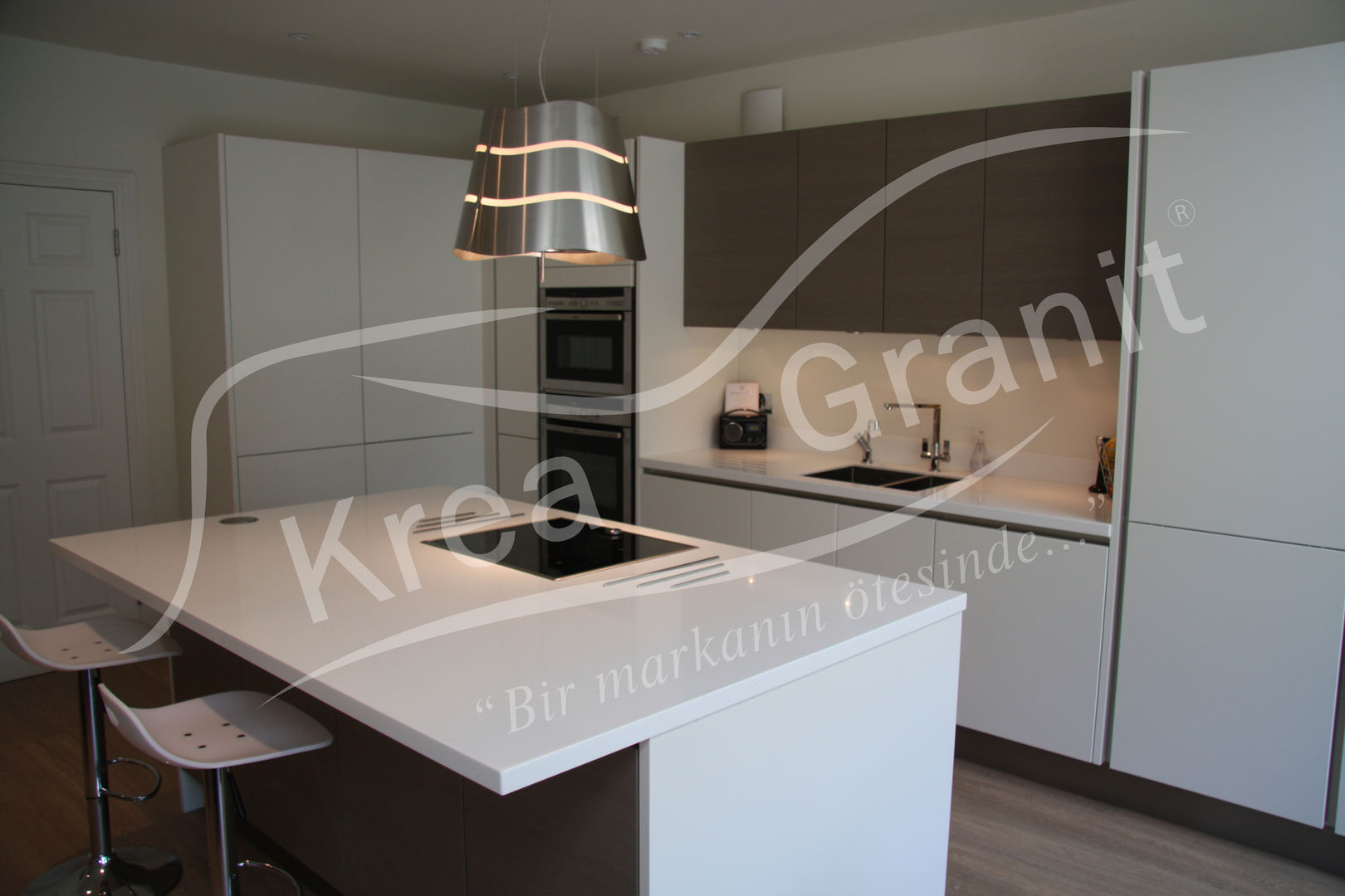 Dupont Corian Glacier White Mutfak Tezgahı KREA Granit- Mutfak Banyo Tezgahları Modern kitchen