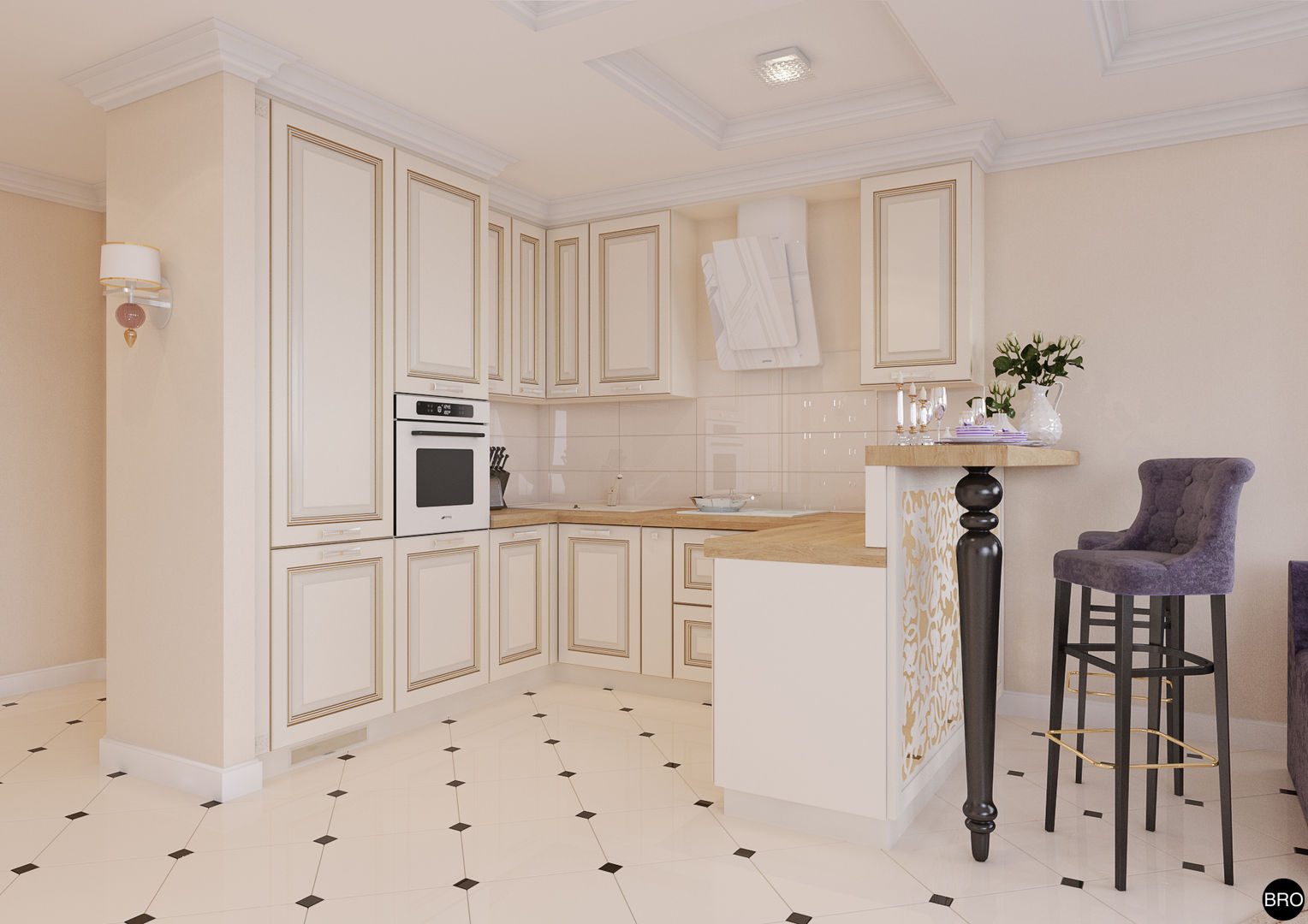 1-к квартира в ЖК "Park Avenue", BRO Design Studio BRO Design Studio Classic style kitchen