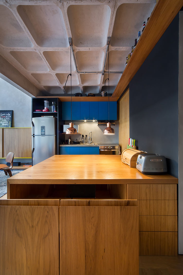 apto cobre/blue, Casa100 Arquitetura Casa100 Arquitetura Cozinhas modernas