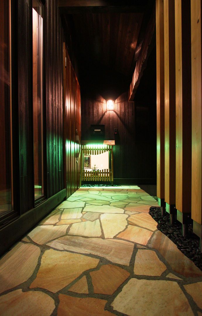 - Japanese Style・ジャパニーズスタイル No.02 -, 株式会社アートカフェ 株式会社アートカフェ Asian style corridor, hallway & stairs پتھر