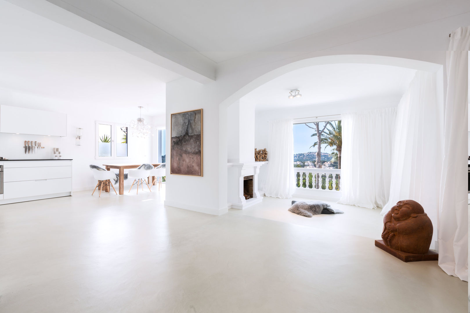 Reforma integral de una villa situada en Mallorca, ISLABAU constructora ISLABAU constructora غرفة المعيشة