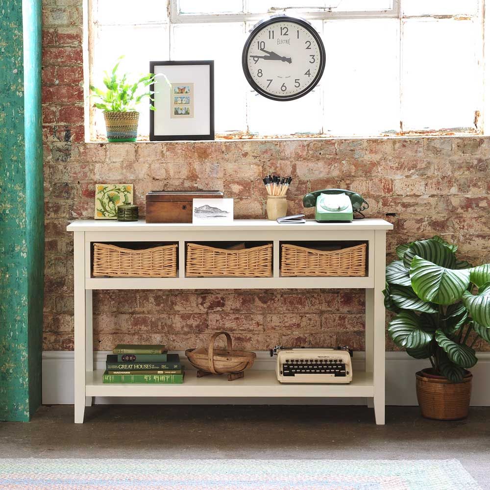 Farmhouse Ivory Console Table The Cotswold Company البلد، لقب، الرواق، رواق، &، درج خشب Wood effect