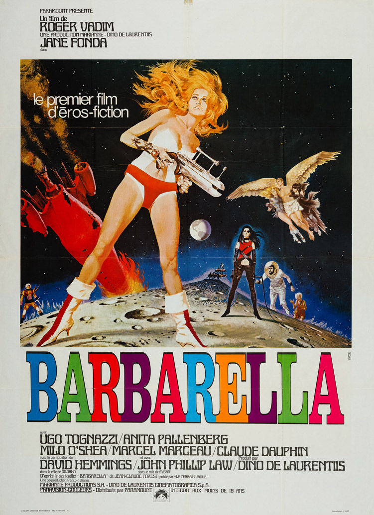 Barbarella 1968 French Film Poster Orson & Welles Otros espacios Papel Cuadros e ilustraciones