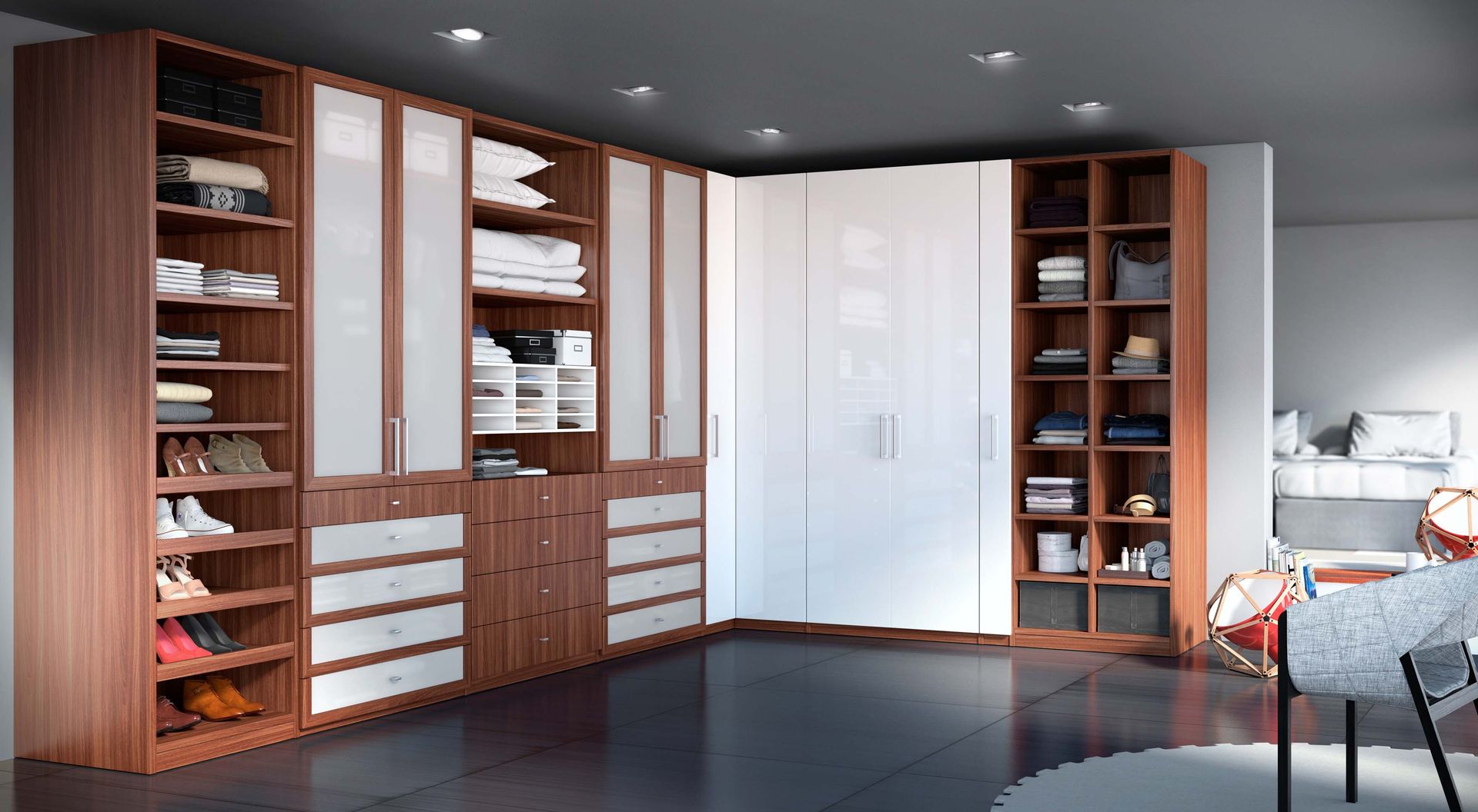 Vestidores y Closets de Ensueño , Interioriza Interioriza ทางเดินสไตล์คลาสสิกห้องโถงและบันได ที่เก็บของ