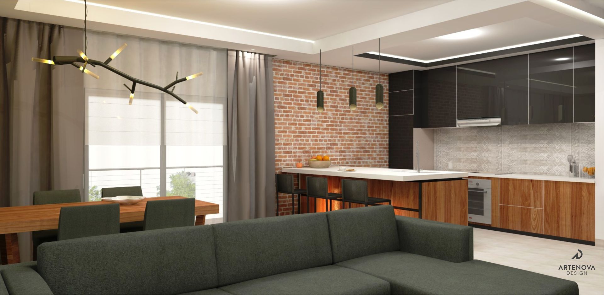 Apartament w Warszawie , Artenova Design Artenova Design Modern kitchen