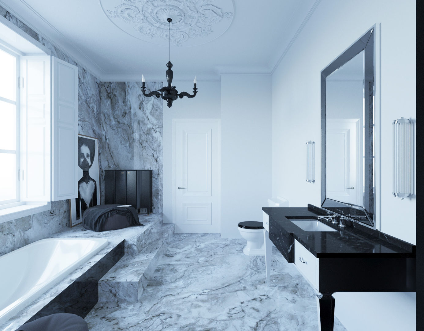 le luxe de la simplicité, Dara Design Dara Design Phòng tắm phong cách chiết trung Đá hoa